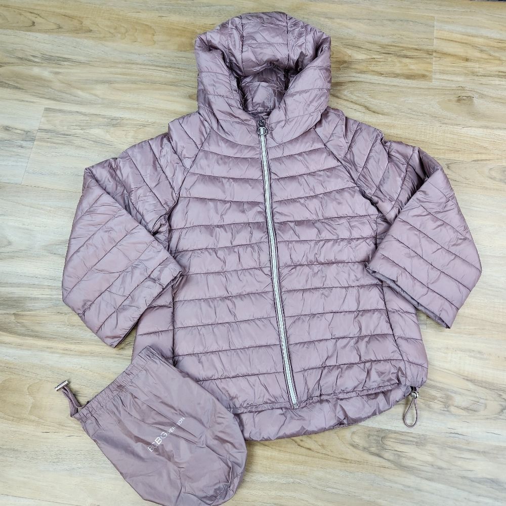 🔹️BCBGeneration Rose Gold Hooded Packable Puffer Jacket w/Bag Medium